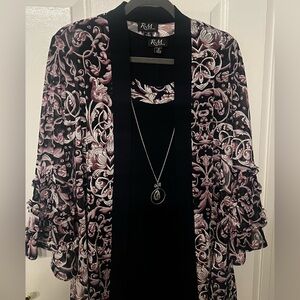 R & M Richards Women’s 2 Piece Dress & Jacket In Floral Print Size 10 Brand New!